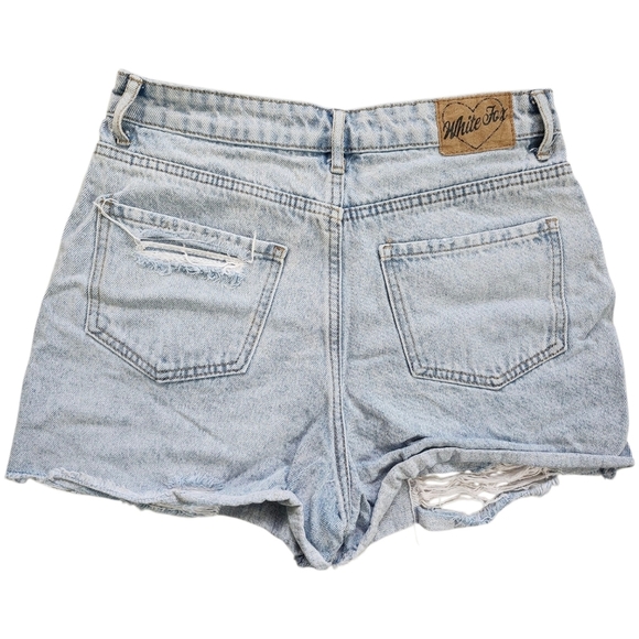 White Fox Distressed Denim Shorts - Picture 2 of 4